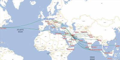 რუკა ქუვეითის airways მიმართულებით